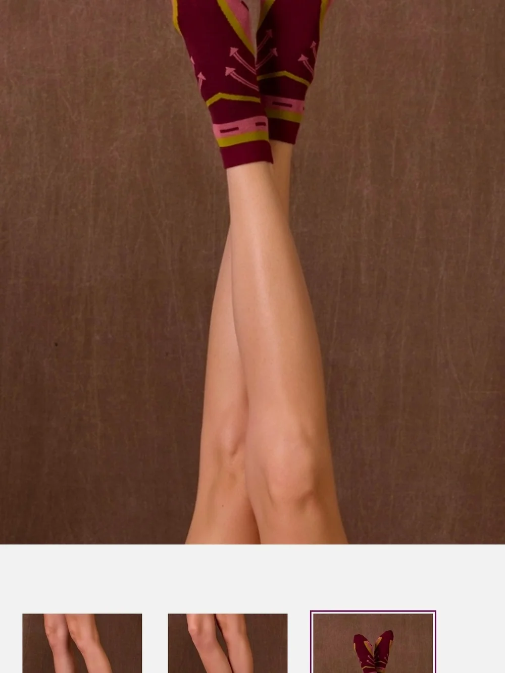 Double D Ranch Burgundy Ankle Socks with Pink and Olive Accents